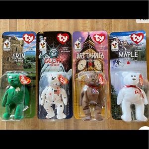 RARE Vintage FULL SET Ronald McDonald House Charities Ty bears with tag errors!